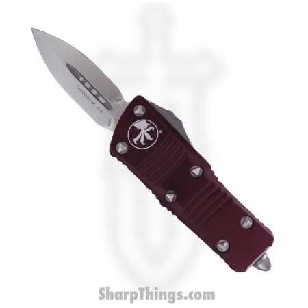 Microtech – 238-10MR – Troodon Mini Automatic OTF D/E Knife – Stonewash – Merlot