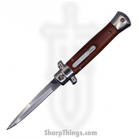 Steel River Knives – SBOTF9ITRW – Pezzo – 9” Italian Stiletto OTF Automatic Knife – 440 Bayonet – Rosewood