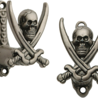 Pakistan Cutlery – PA3336 – Pirate Sword Hanger 2 Piece Set – Metal – Silver