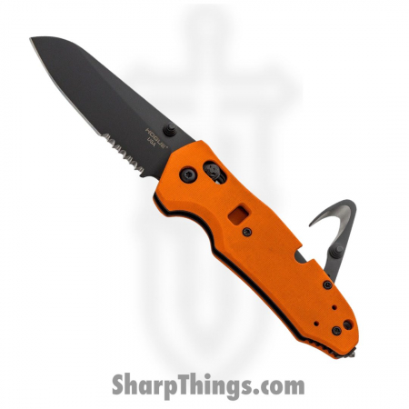 Hogue – 34774 – Trauma First Response Tool – Cerakote N680 Partial Serrated Sheepsfoot – G10 – Orange and Black