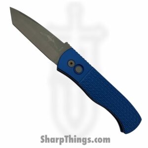 ProTech – E7T05-Blue – Original Emerson CQC7 – Automatic Knife – 154CM Blasted Tanto – 6061-T6 Aluminum – Blue Jigged Textured