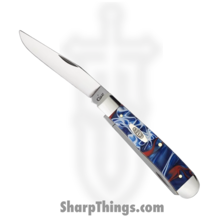 Case Cutlery – CA11200 – Trapper – Folding Knife – Tru-Sharp™ Stainless Polished Clip/Spey – Kirinite – Red White Blue