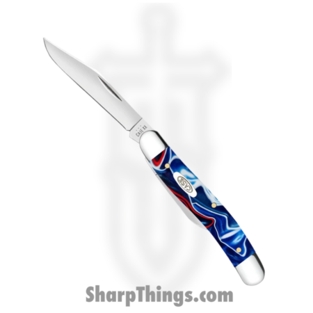 Case Cutlery – CA11225 – Medium Jack – Folding Knife – Tru-Sharp™ Stainless Polished Clip/Pen – Kirinite – Red White Blue